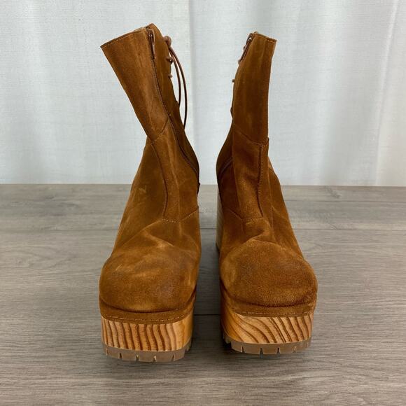 Free People Brown Suede Kenna Platform Lug Sole Clog Boots Sz.41(US 10) NWOB - Picture 5 of 16